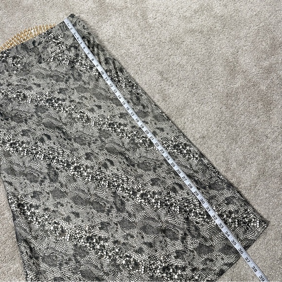 Free People Normani Bias Cut Snake Skin Printed Satin Midi Skirt Gray Combo 10 - Picture 12 of 12